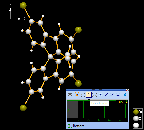 Mouse wheel mode to change bond radii started
