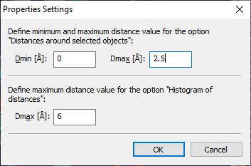 Screenshot of Properties Settings dialog