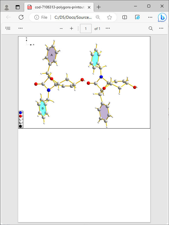 Printout of structure picture in window layout on A4 page
