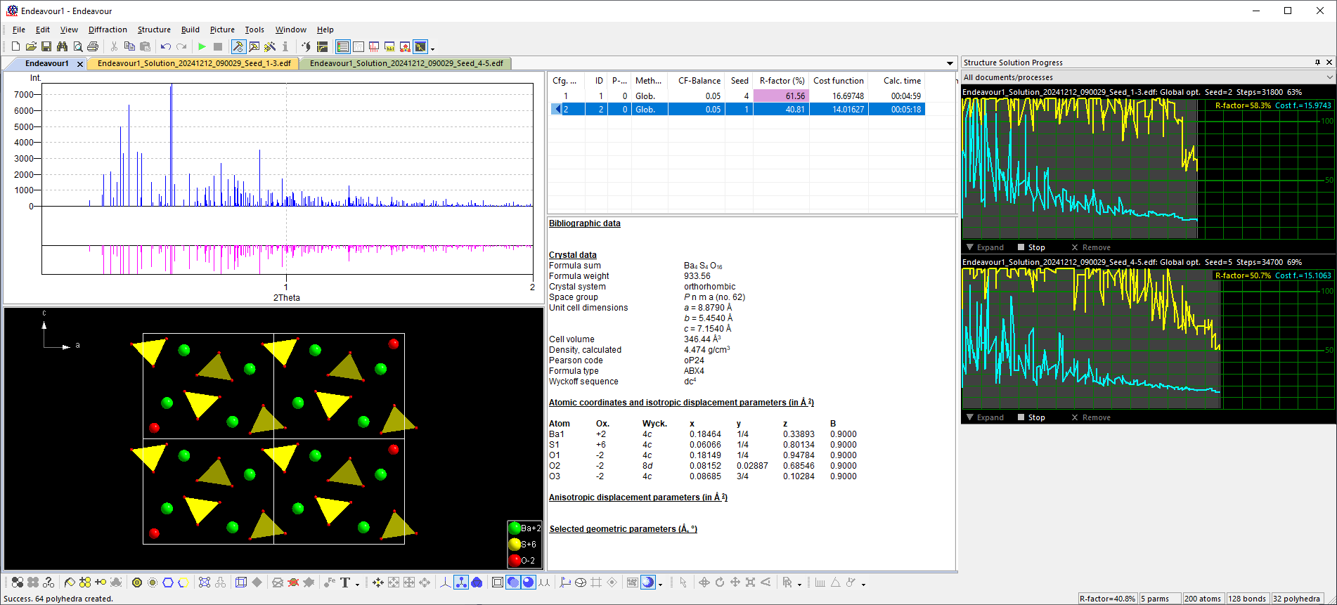 Screenshot of BaSO4 example from tutorial
